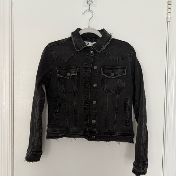ZARA Charcoal Denim Jacket - Picture 2 of 7